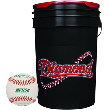 Diamond DOL-A Official League Leather 30-Ball Baseball Bucket                                                                   
