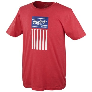 Rawlings Men's Bat Flag Baseball T-Shirt                                                                                        