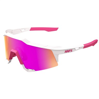 100 Speedcraft Matte White/Pink HiPER Vital Pink Mirror Lens                                                                    