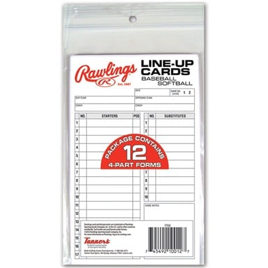 Rawlings System-17 Baseball & Softball Line-Up Cards                                                                            