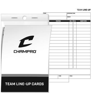 Champro Team Line-Up Cards                                                                                                      