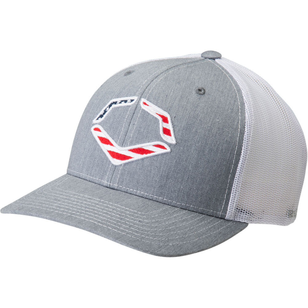 EvoShield USA Snapback Trucker Hat, Men's, Heather Grey