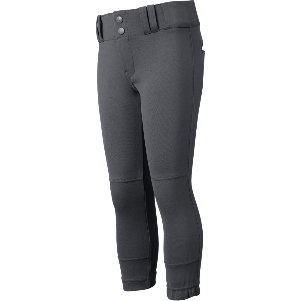 CHAMPRO Girls' Tournament Traditional Low-Rise Softball Pants, Medium, Graphite