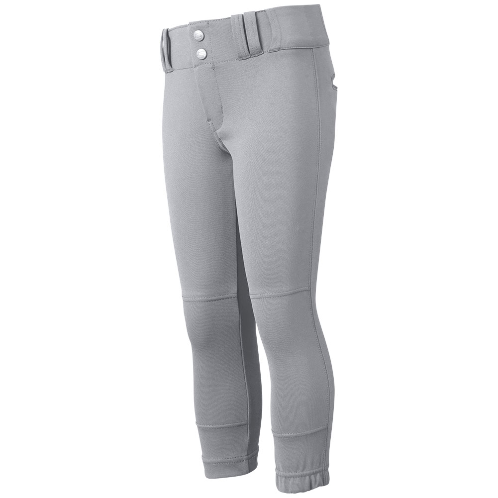 CHAMPRO Girls' Tournament Traditional Low-Rise Softball Pants, Medium, Grey