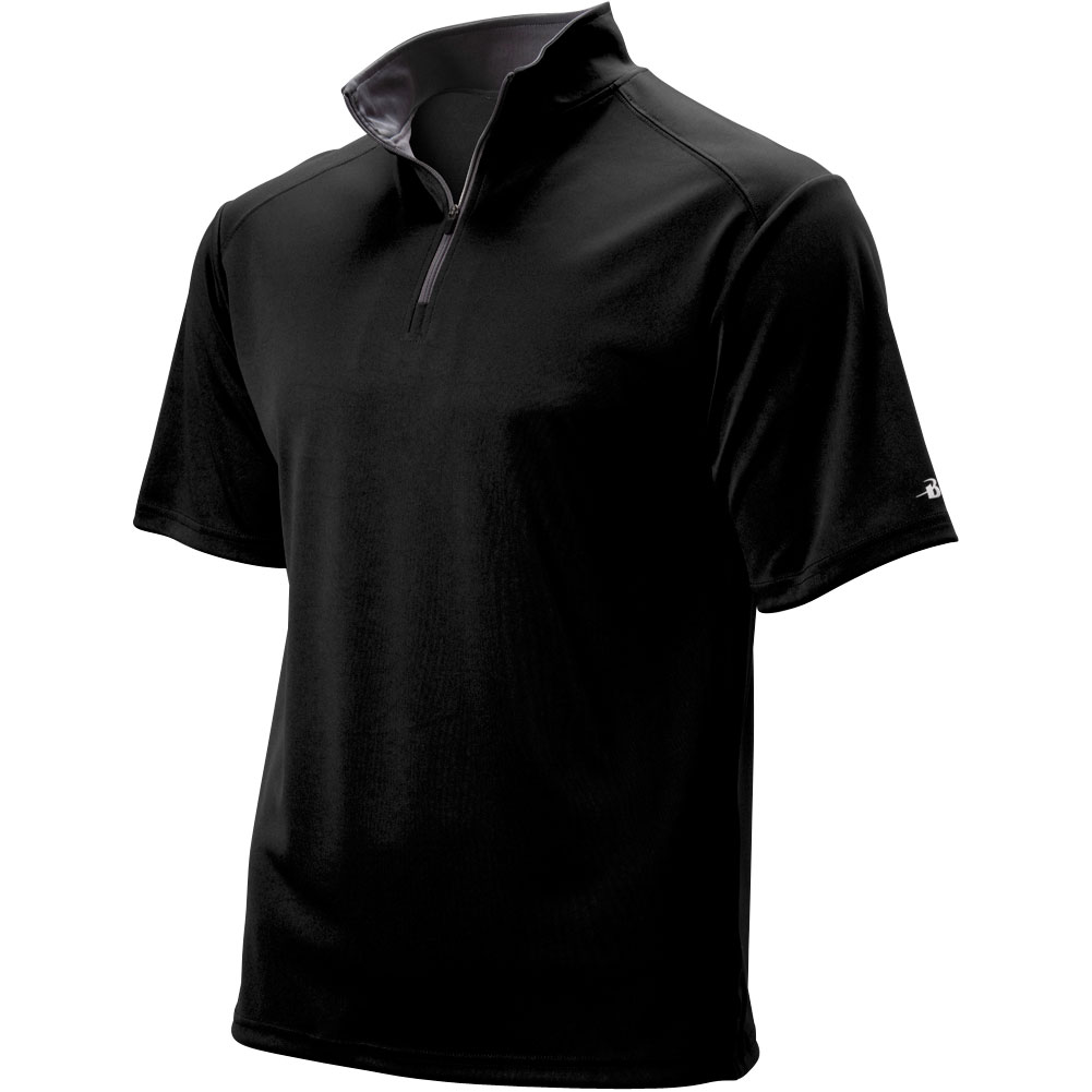 Badger Men's Short Sleeve 1/4-Zip Baseball Batting Jacket | Play