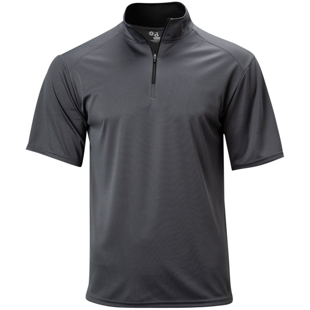 Badger Men's Short Sleeve 1/4-Zip Baseball Batting Jacket | Play