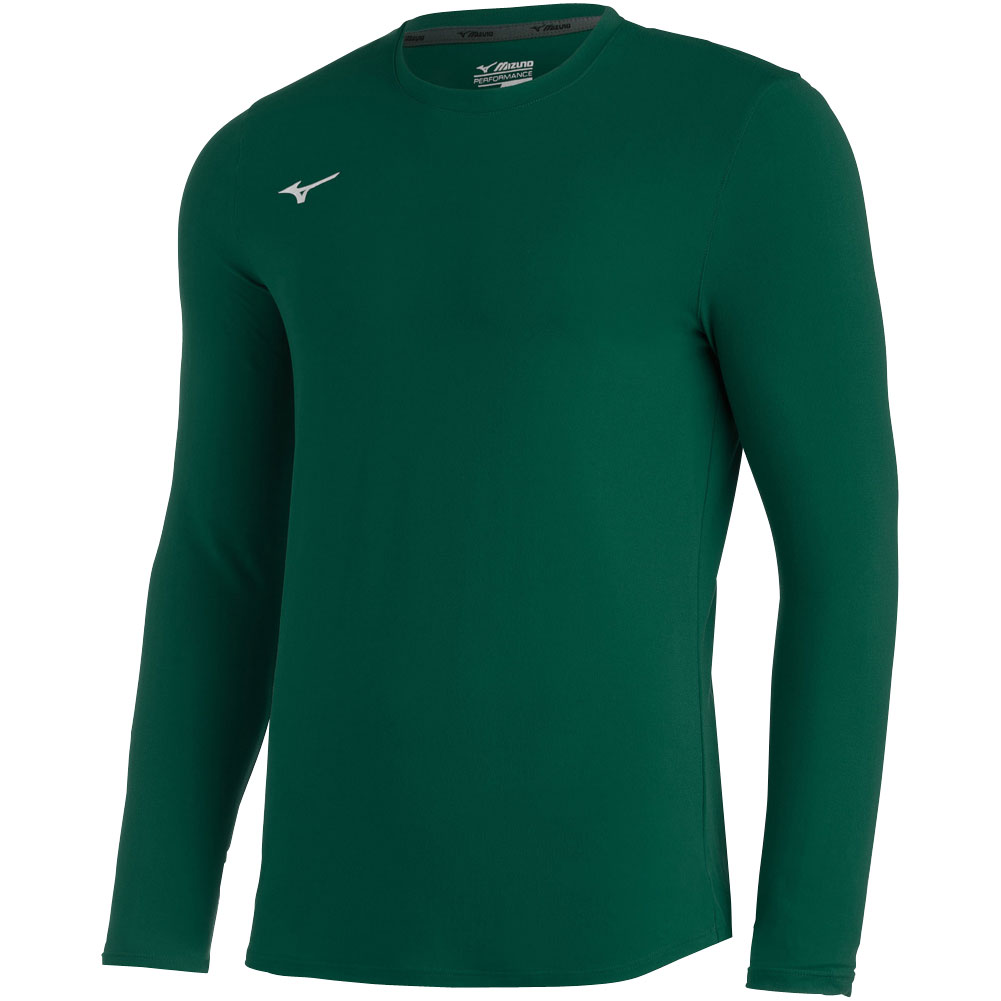 Mizuno Men's Competition Diamond Long Sleeve Shirt, Small, Forest