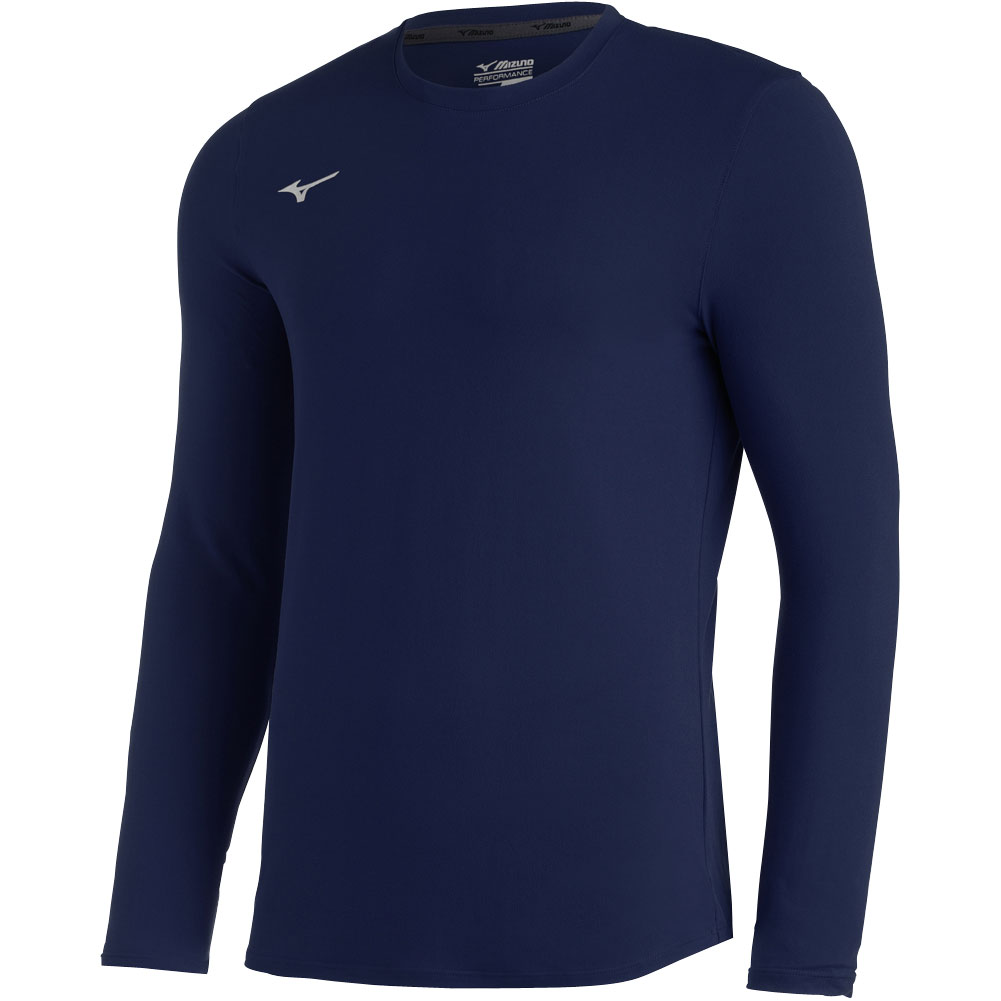 Mizuno Men's Competition Diamond Long Sleeve Shirt, XL, Navy