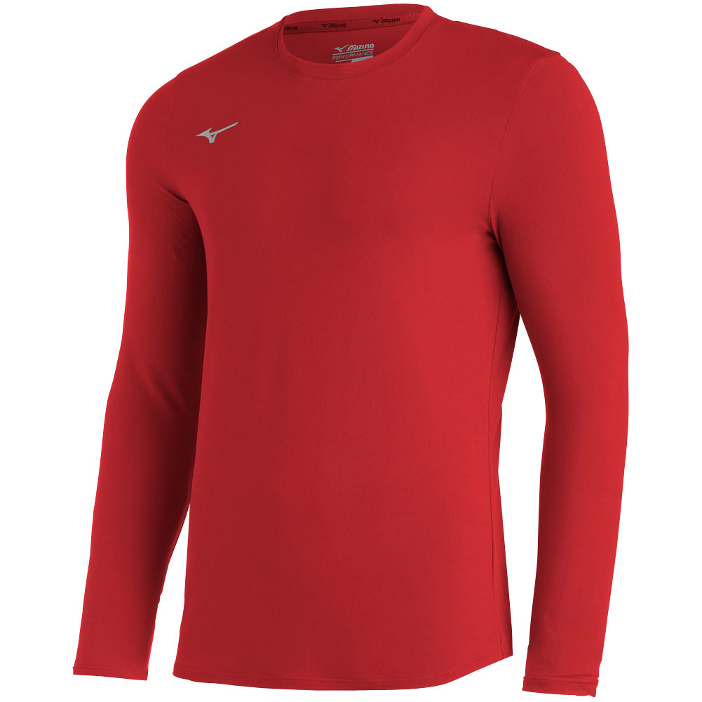 Mizuno Men's Competition Diamond Long Sleeve Shirt, XXL, Red