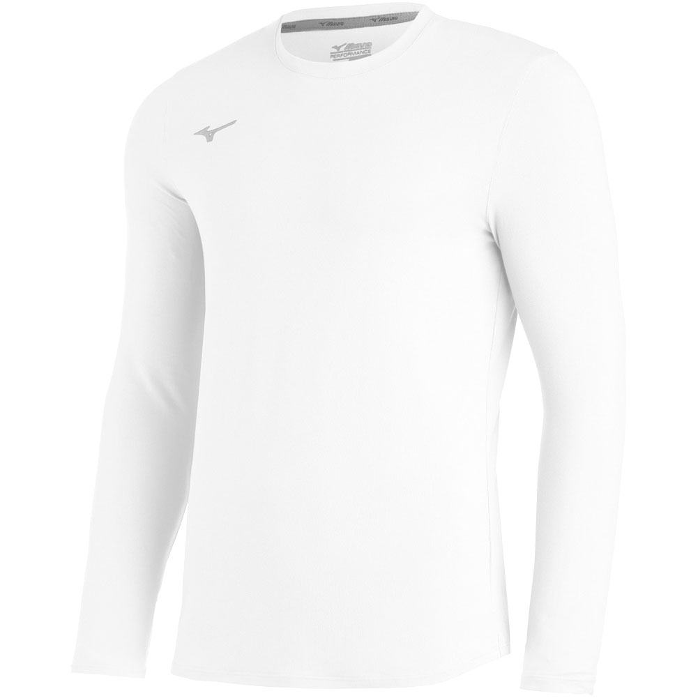 Mizuno Men's Competition Diamond Long Sleeve Shirt, XS, White
