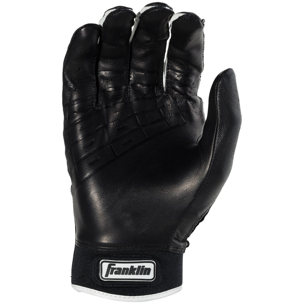 Franklin Adult Powerstrap Chrome Batting Gloves, Men's, Large, Black