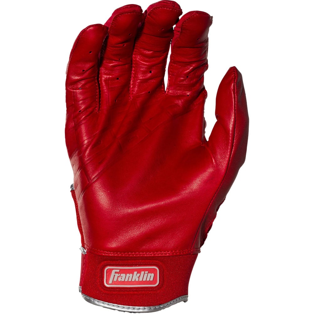 Franklin Adult Powerstrap Chrome Batting Gloves, Men's, Large, Red