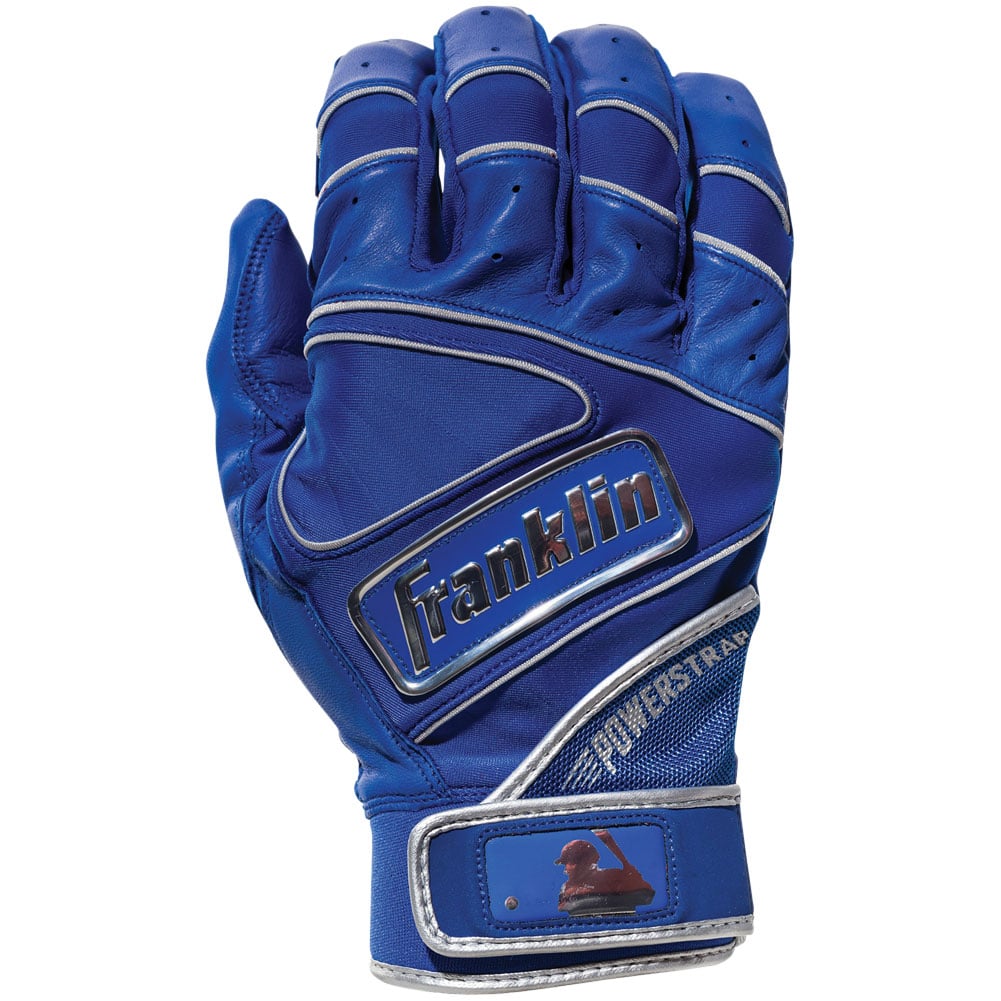 Franklin Adult Powerstrap Chrome Batting Gloves, Men's, Medium, Royal