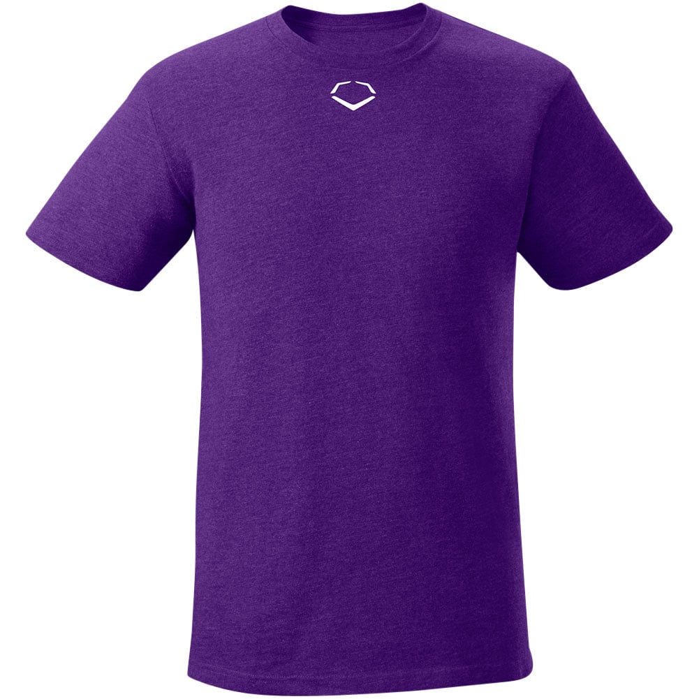 EvoShield Men's Heather Short Sleeve T-Shirt | Purple | Size: Small | Cotton