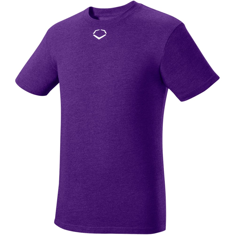 EvoShield Men's Heather Short Sleeve T-Shirt | Purple | Size: Large | Cotton