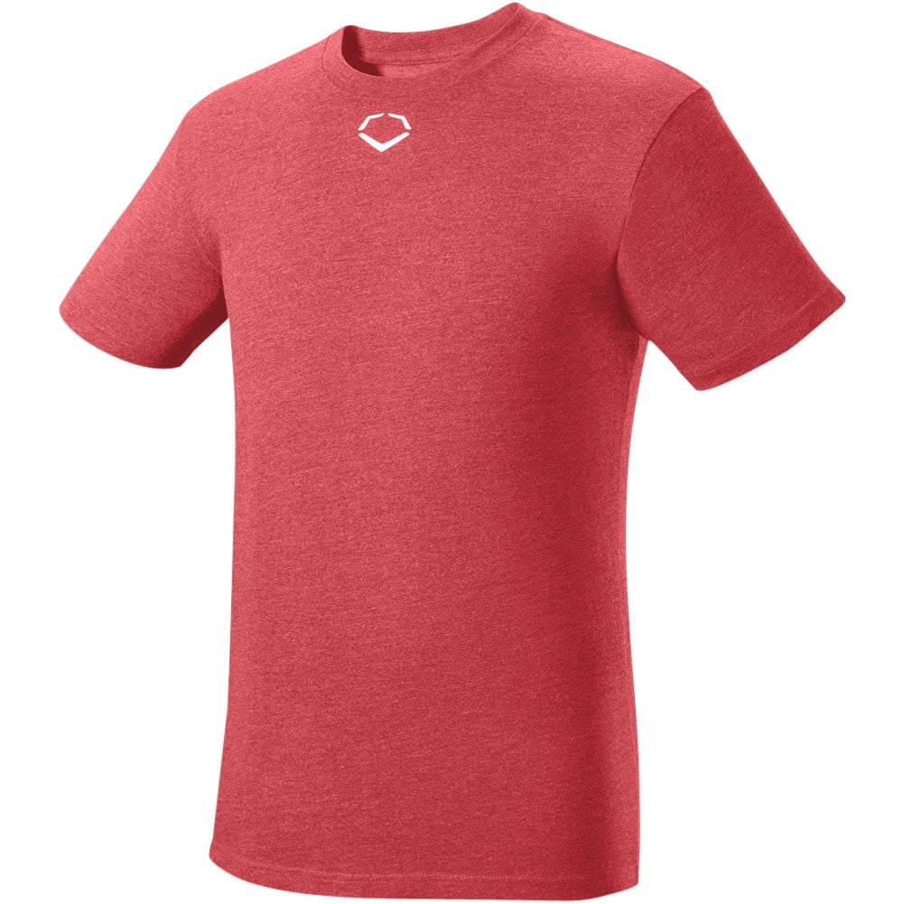 EvoShield Men's Heather Short Sleeve T-Shirt | Red | Size: Medium | Cotton