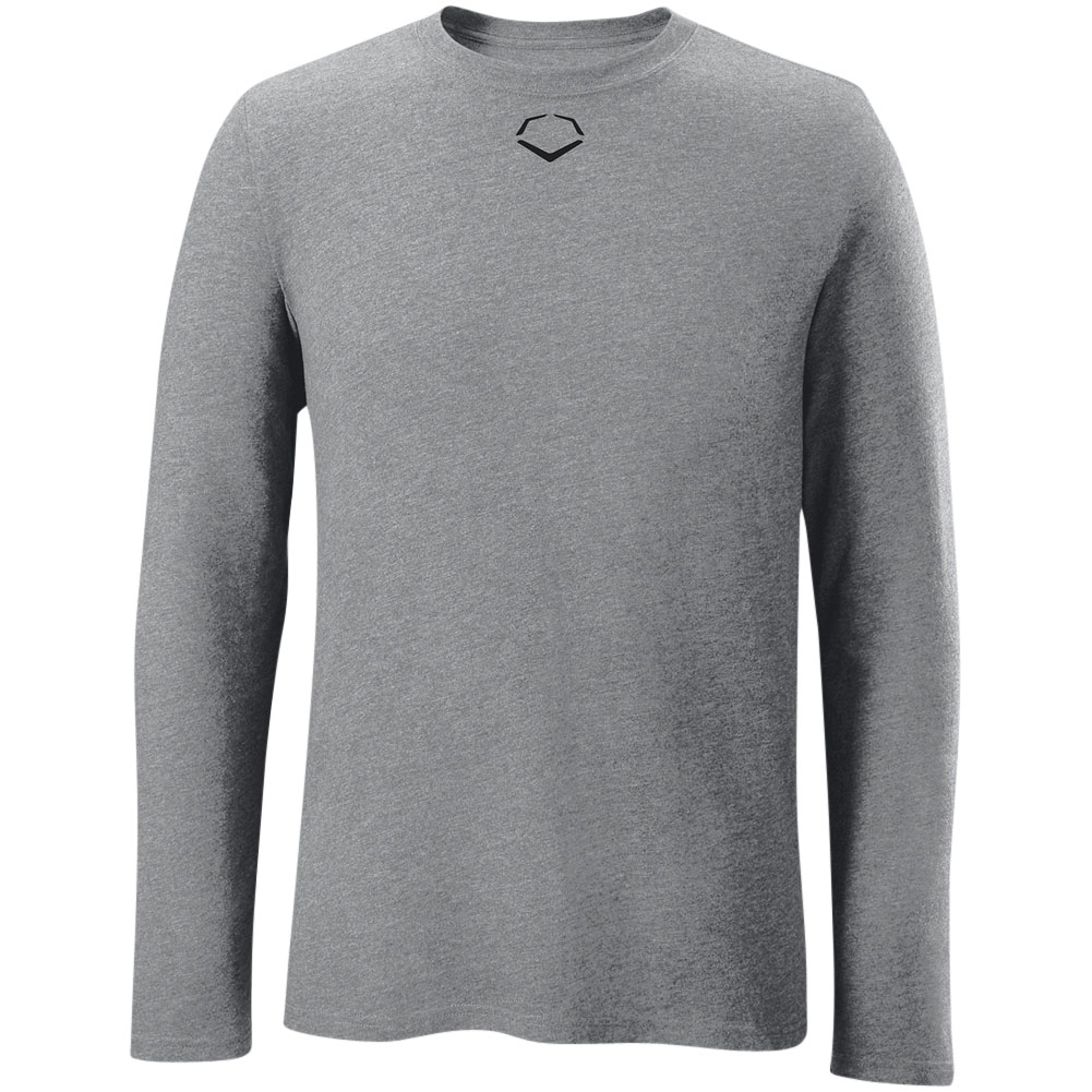 EvoShield Men's Heather Long Sleeve T-Shirt | Grey | Size: Large | Cotton