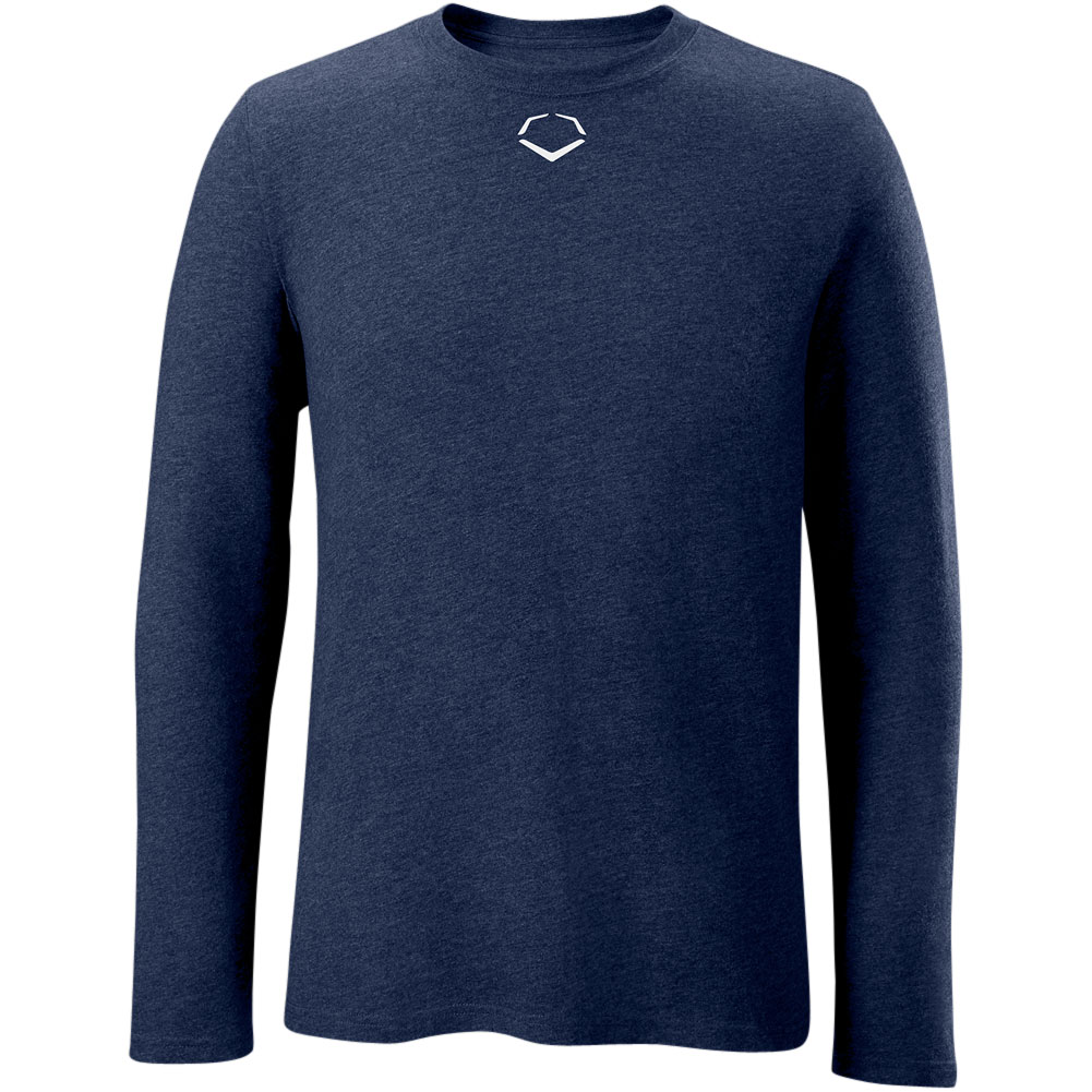 EvoShield Men's Heather Long Sleeve T-Shirt | Blue | Size: Small | Cotton