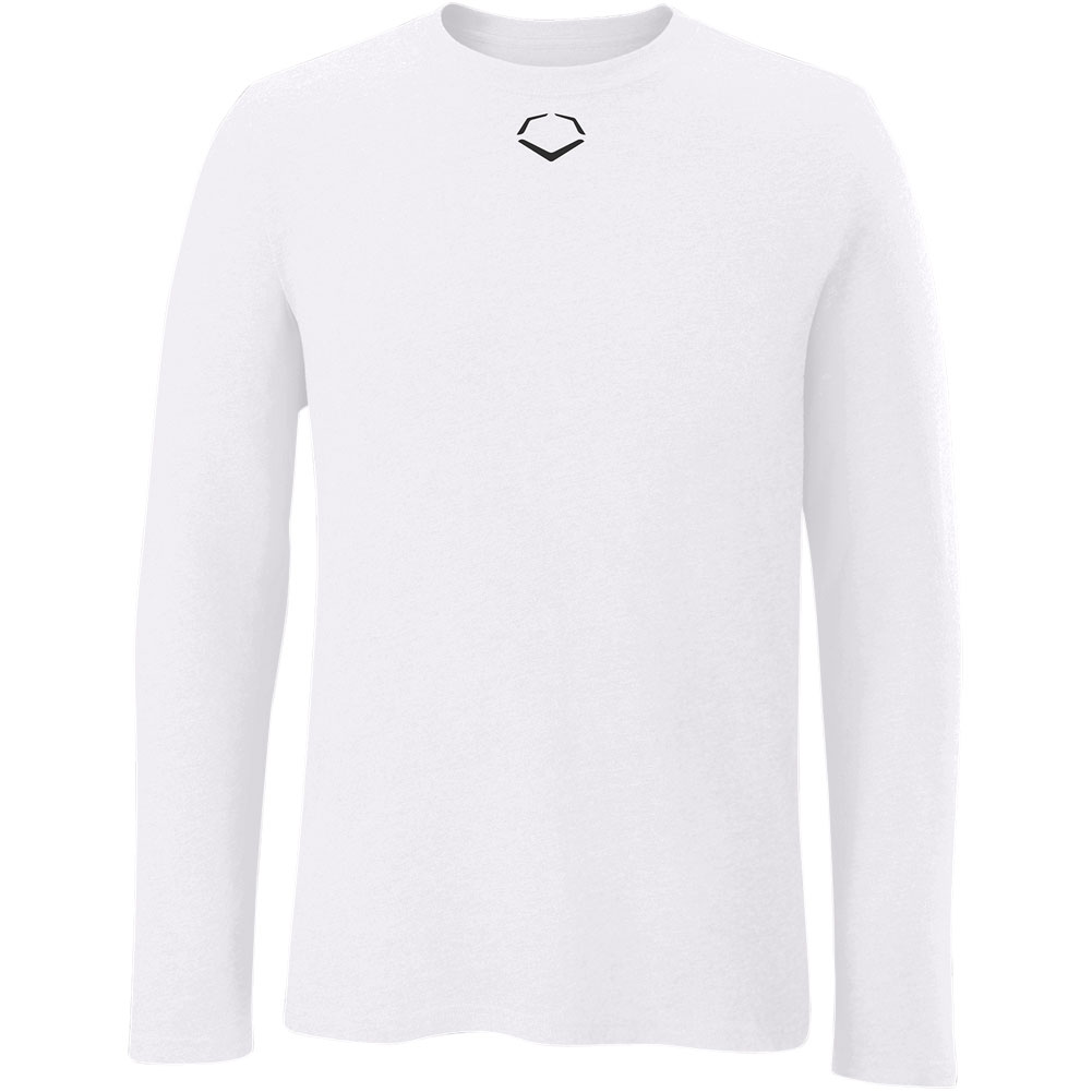 EvoShield Men's Heather Long Sleeve T-Shirt | White | Size: Large | Cotton