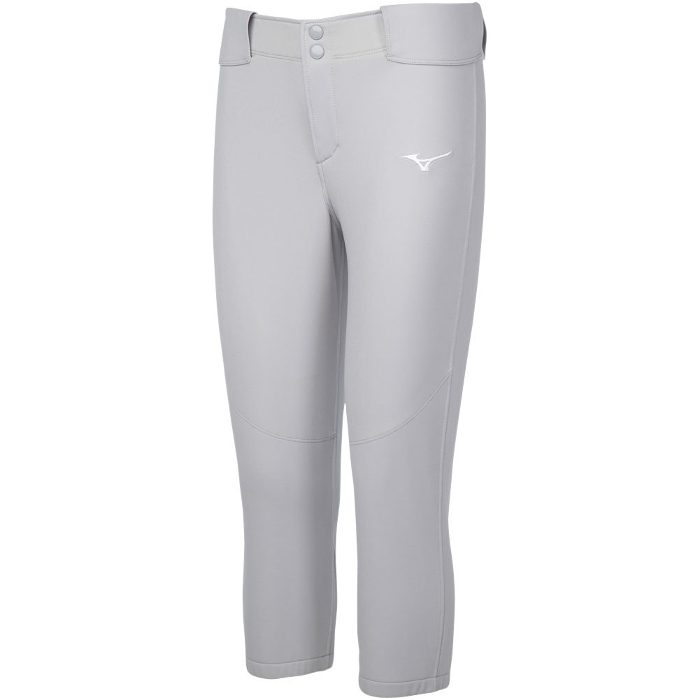 Mizuno Women's Belted Stretch Softball Pants, Large, Grey