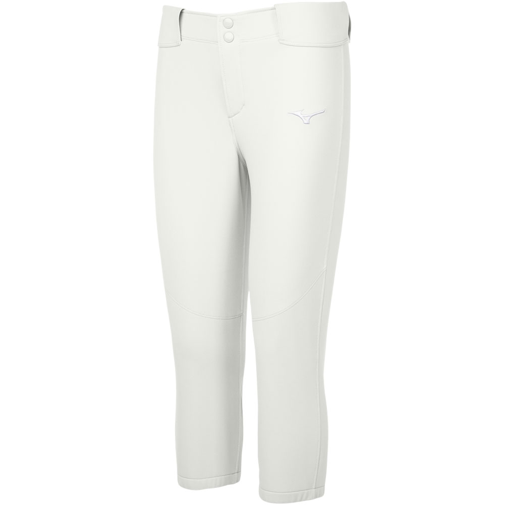 Mizuno Women's Belted Stretch Softball Pants, Small, White