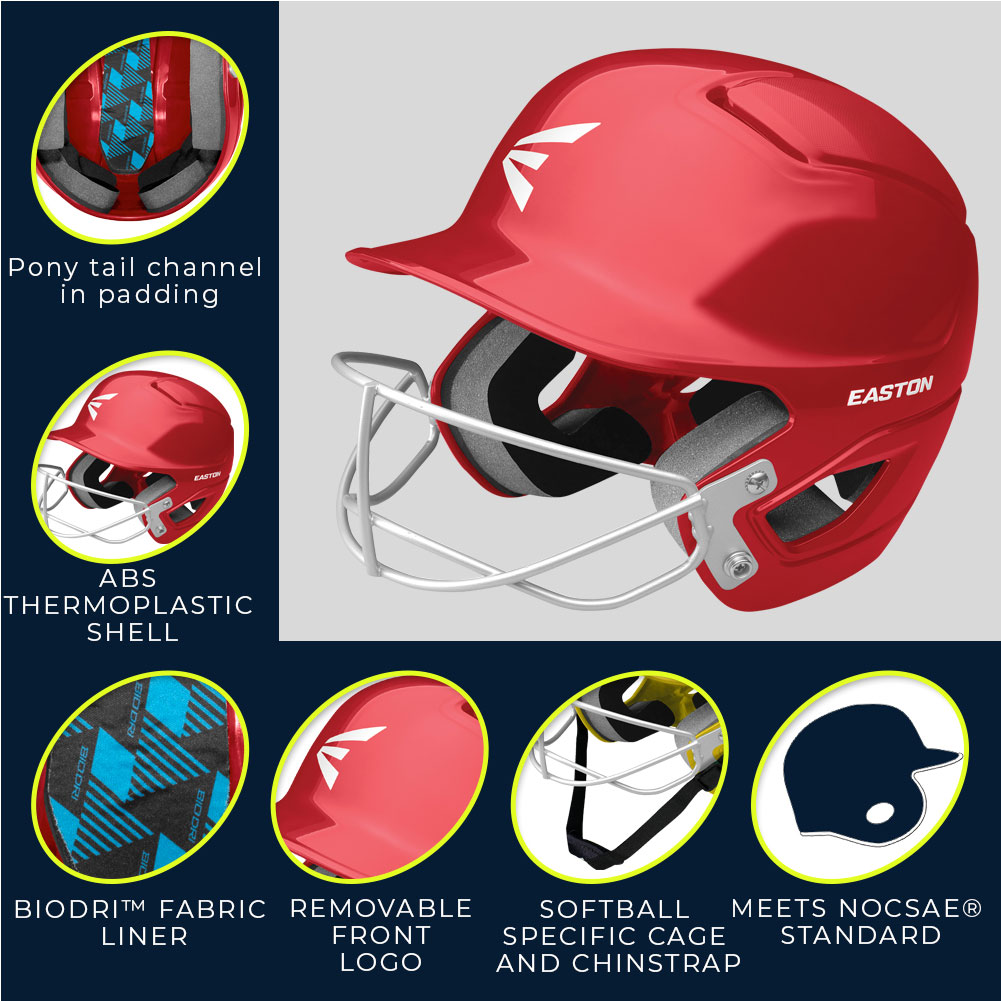 Easton Alpha Solid with Softball Mask Helmet | Softball Helmet