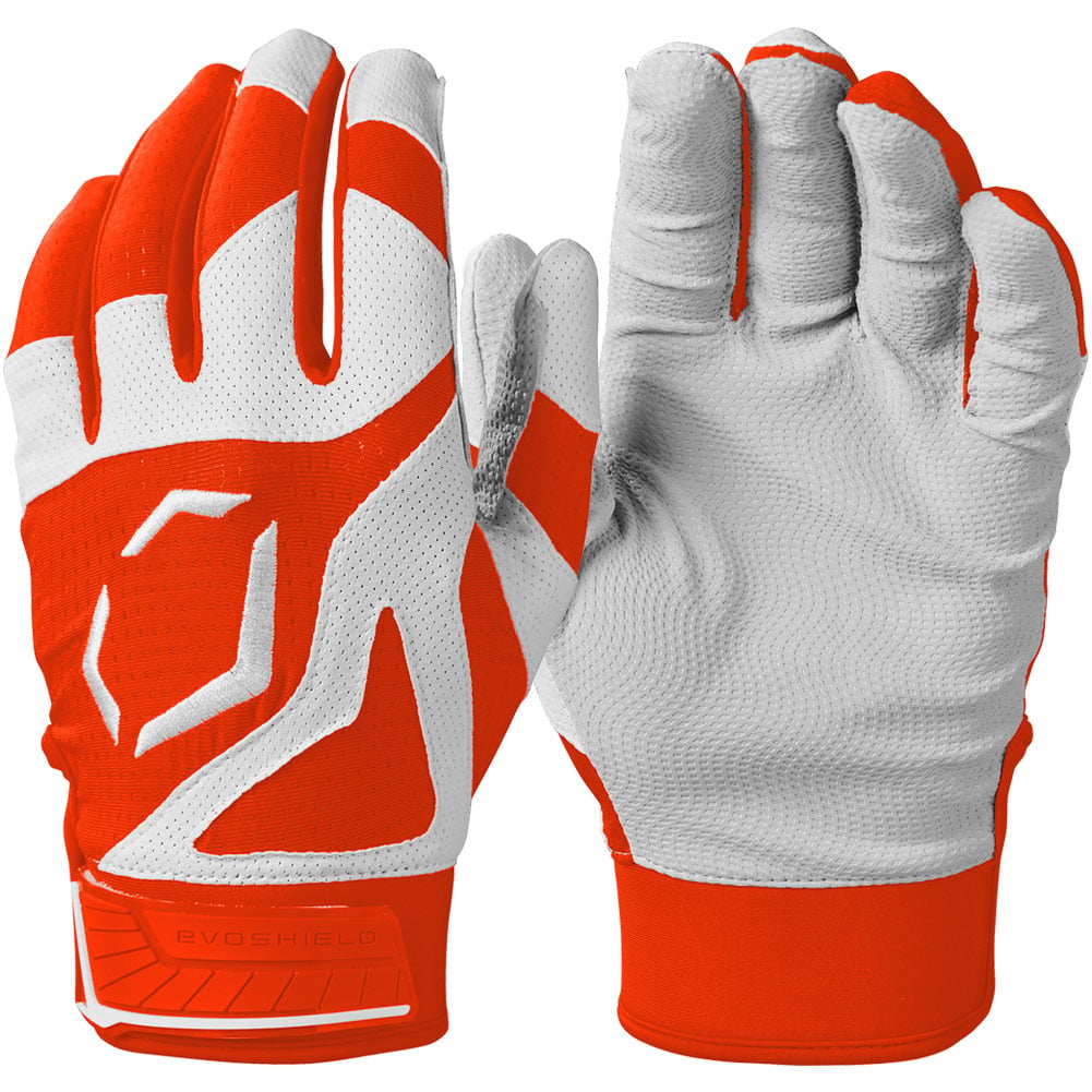EvoShield SRZ-1™ Adult Batting Gloves | Orange | Size: Small | Mesh/Synthetic