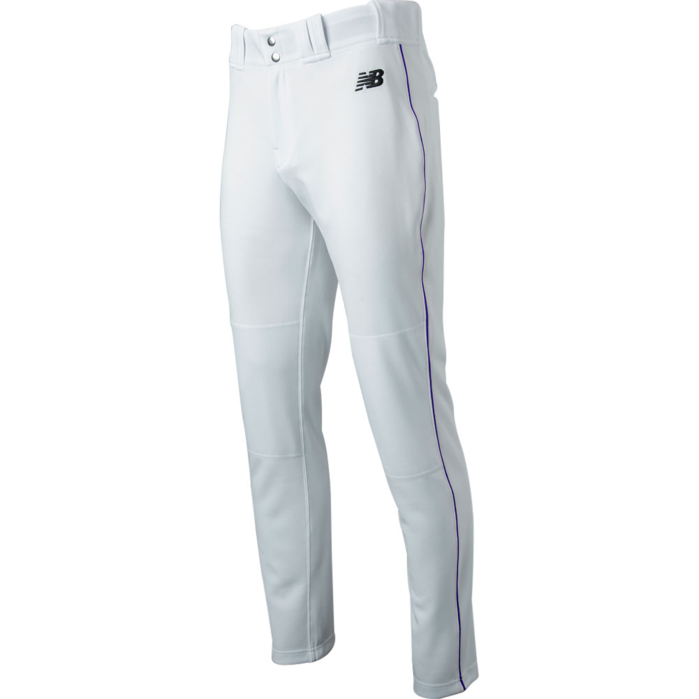 New Balance Men's Adversary 2 Tapered Piped Baseball Pants, XXL, White/Blue