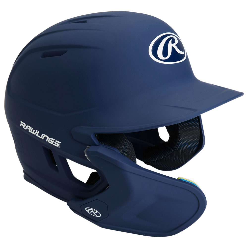 Rawlings Senior MACH Baseball Batting Helmet w/ Adjustable Face Guard, Left-Handed Batter, Navy