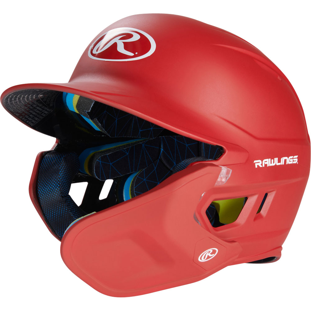 Rawlings Senior MACH Baseball Batting Helmet w/ Adjustable Face Guard, Left-Handed Batter, Scarlet