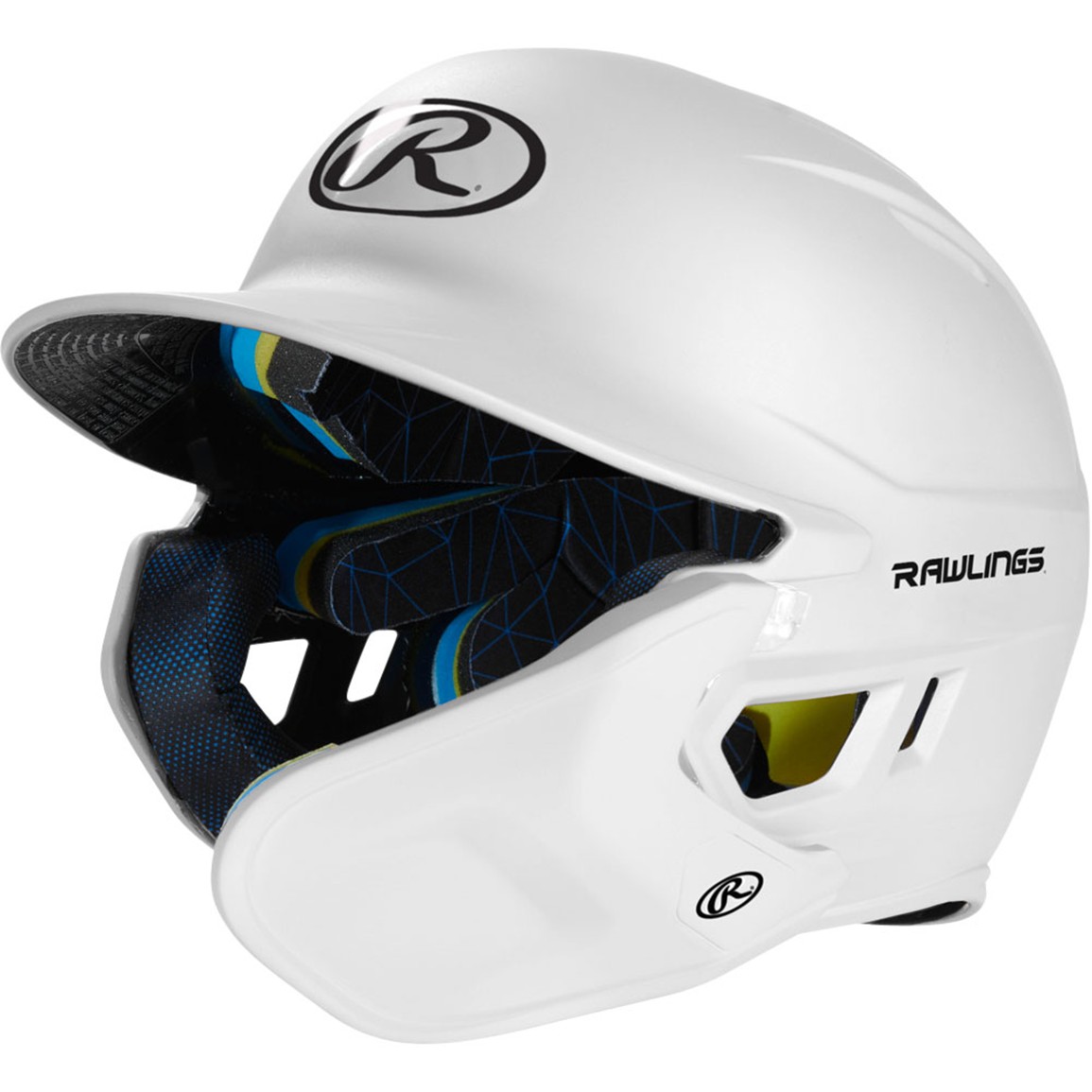 Rawlings Senior MACH Baseball Batting Helmet w/ Adjustable Face Guard, Right-Handed Batter, White