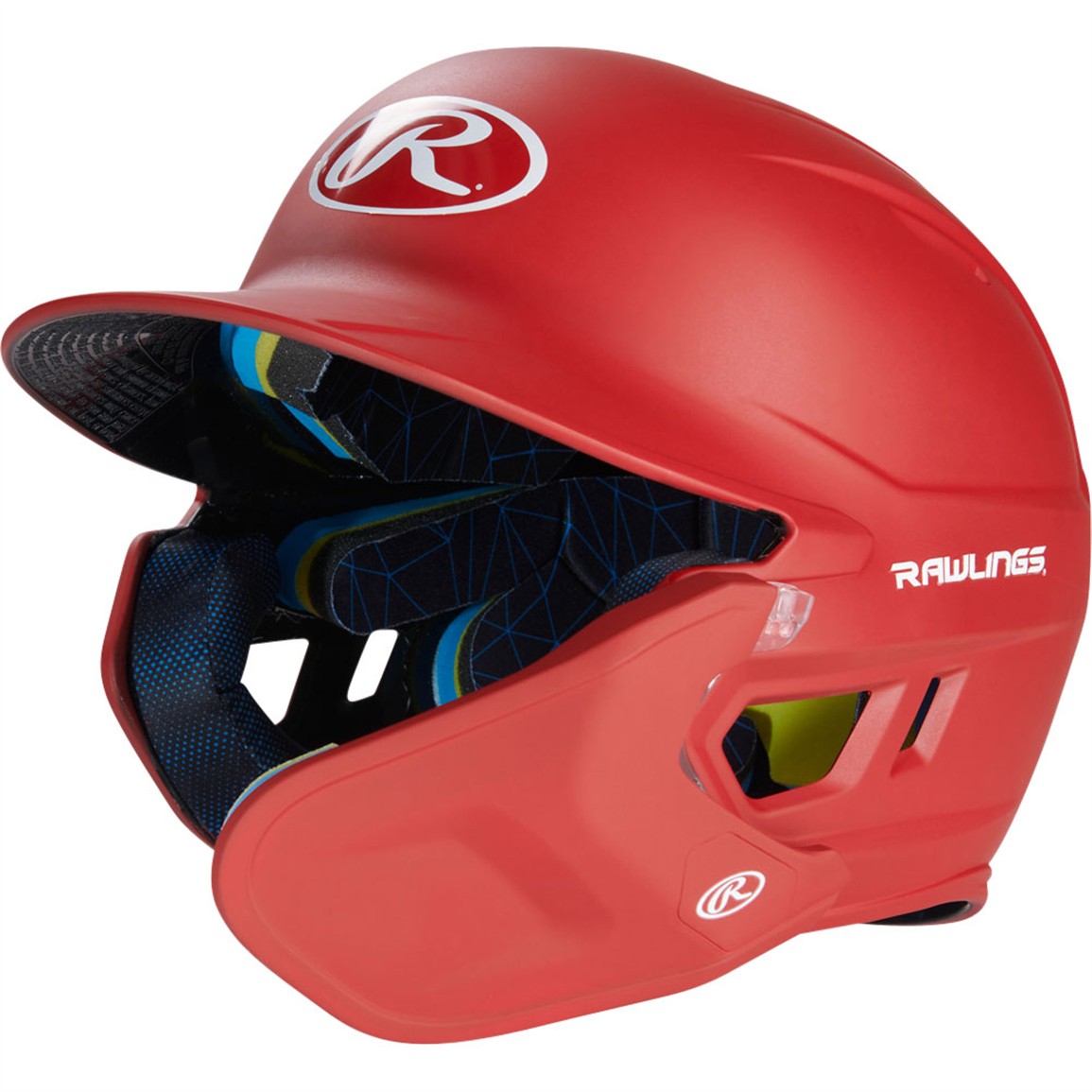 Rawlings Junior MACH Baseball Batting Helmet w/ Adjustable Face Guard, Left-Handed Batter, Scarlet