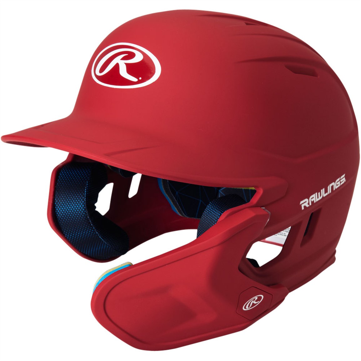 Rawlings Junior MACH Baseball Batting Helmet w/ Adjustable Face Guard, Right-Handed Batter, Scarlet
