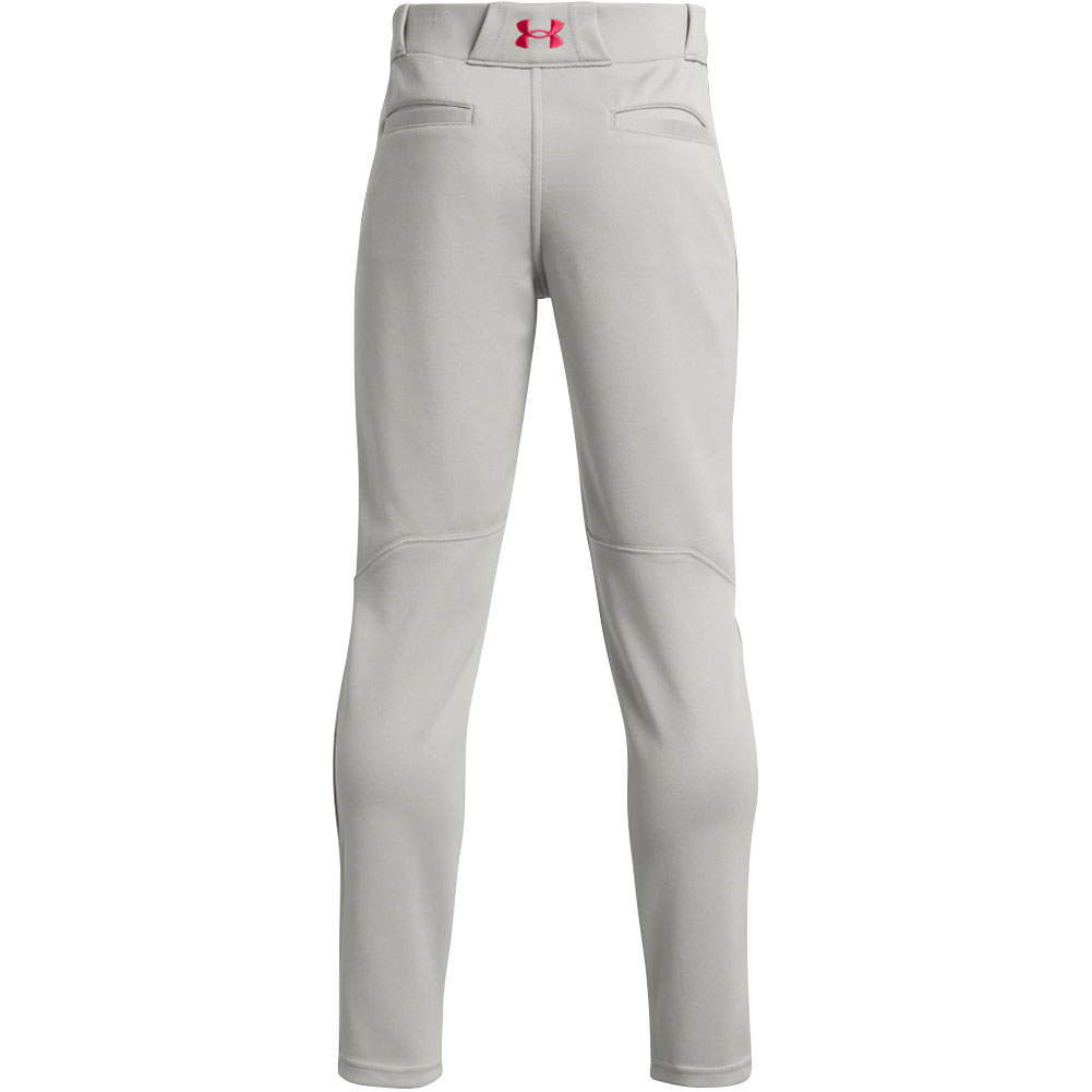 Under Armour Boys' Gameday Vanish Piped Baseball Pants, Small, Baseball Grey/Red