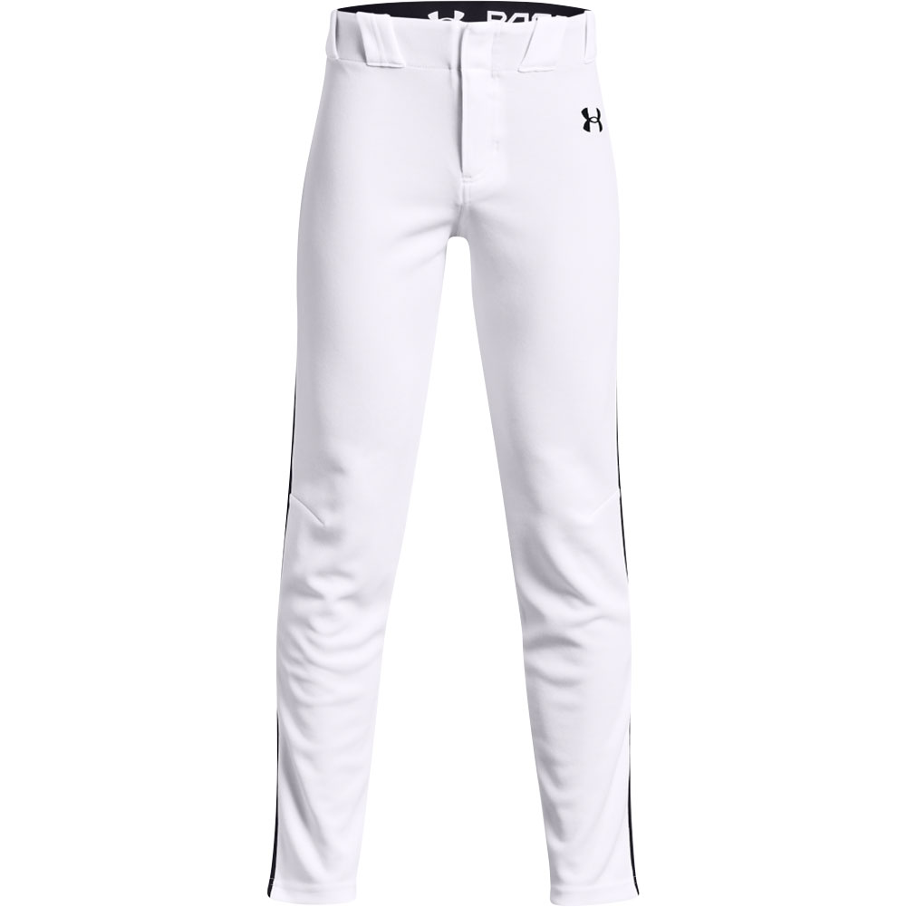 Under Armour Boys' Gameday Vanish Piped Baseball Pants, Medium, White/Black