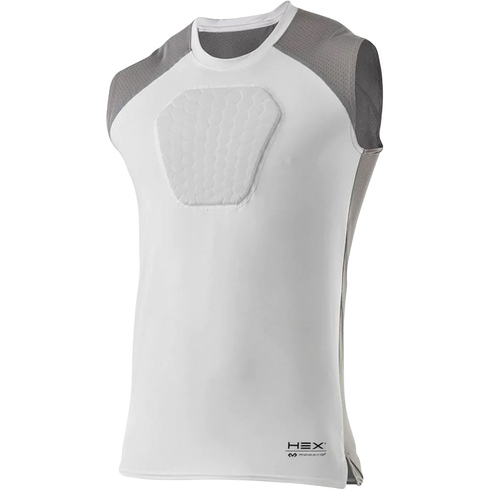 McDavid Adult Hex Sternum Shirt, Men's, XL, White