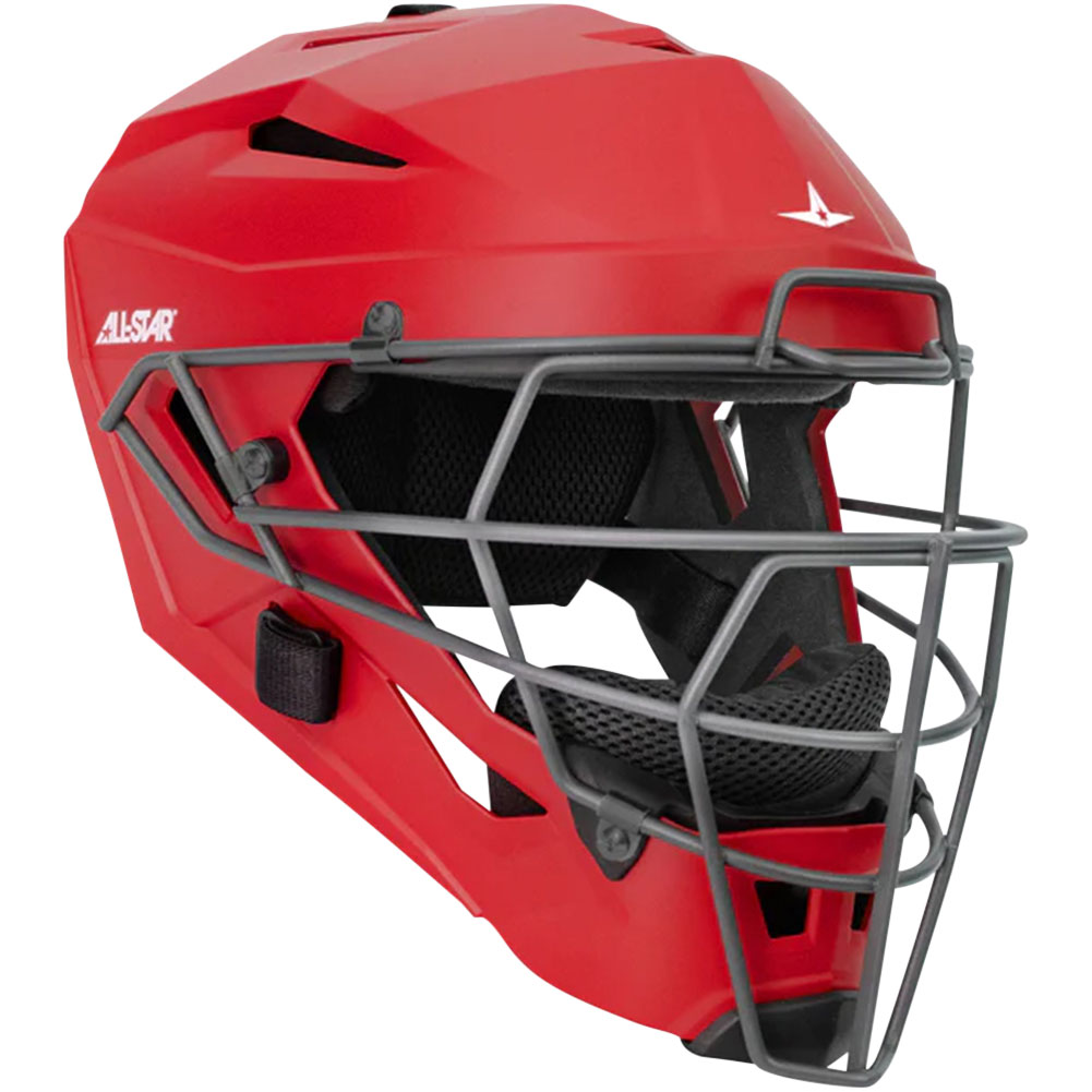 All-Star Large MVP5 Pro Catcher's Helmet, Scarlet