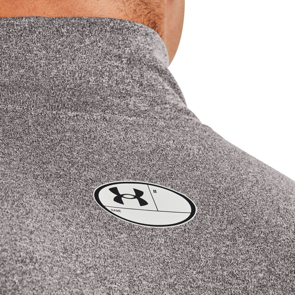 Under Armour Men's ColdGear Mock Neck Compression Shirt, Medium, Charcoal L Heather/Black