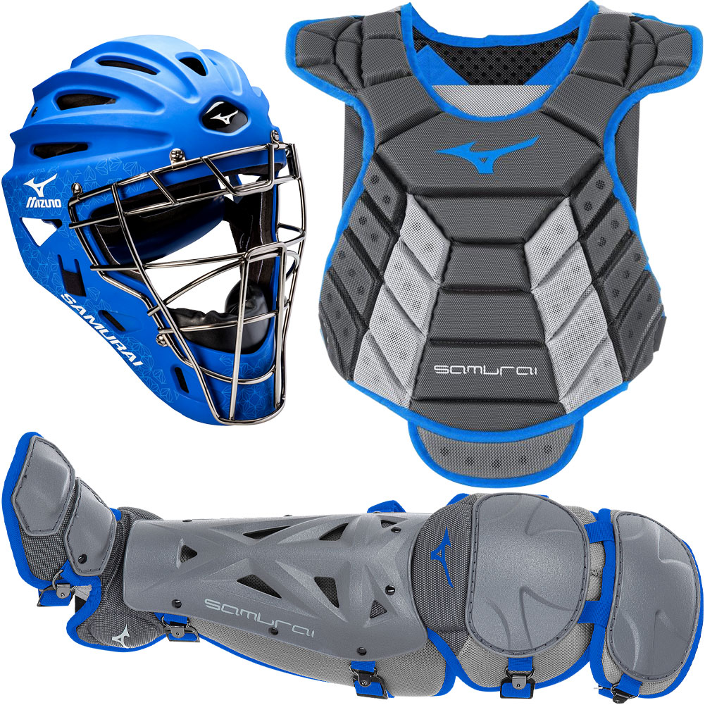 Mizuno Women's Samurai Softball Catcher's Set, Small/Medium, Grey/Royal