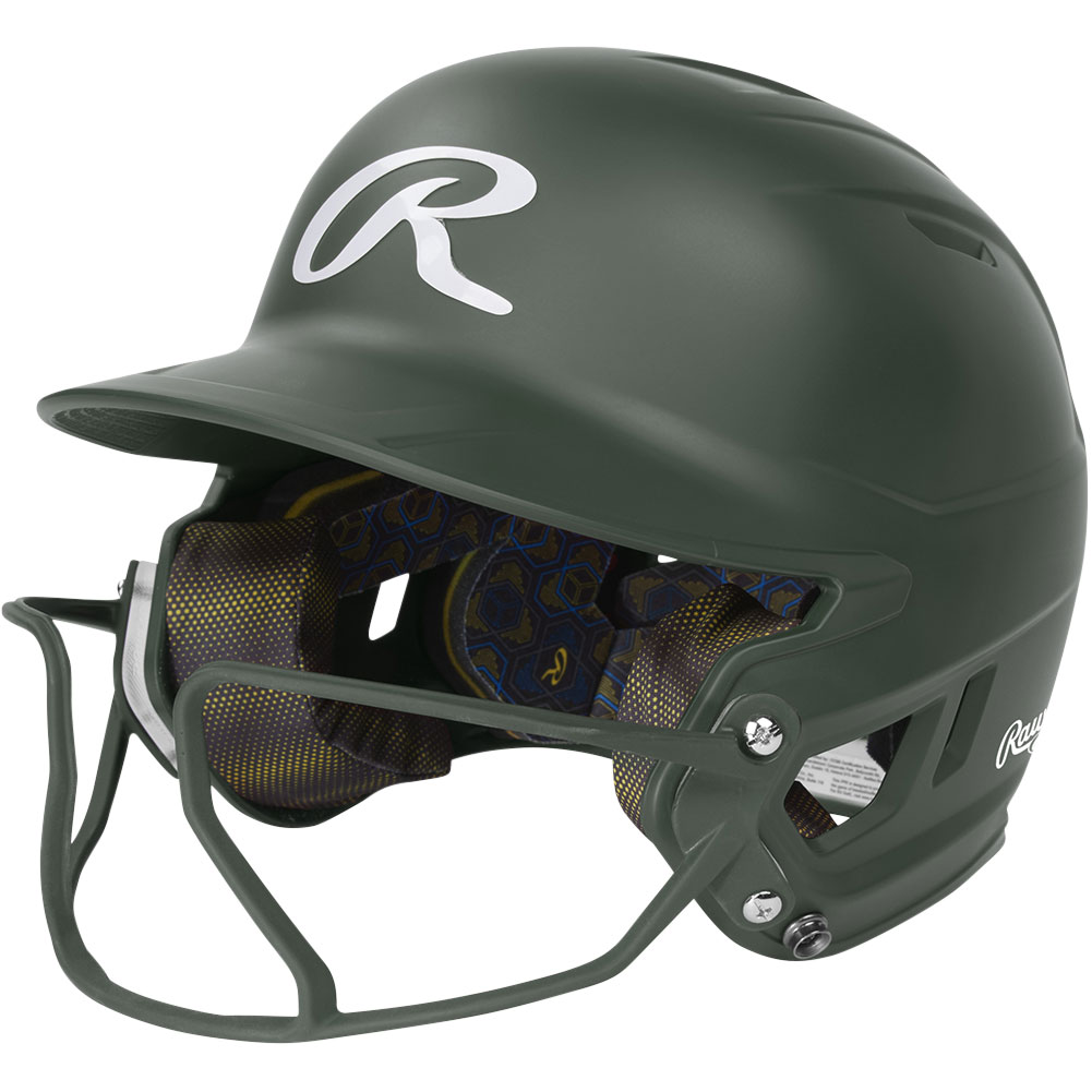 Rawlings Women's MACH Softball Batting Helmet w/ Hi-VIZ Facemask, SR, Dark Green