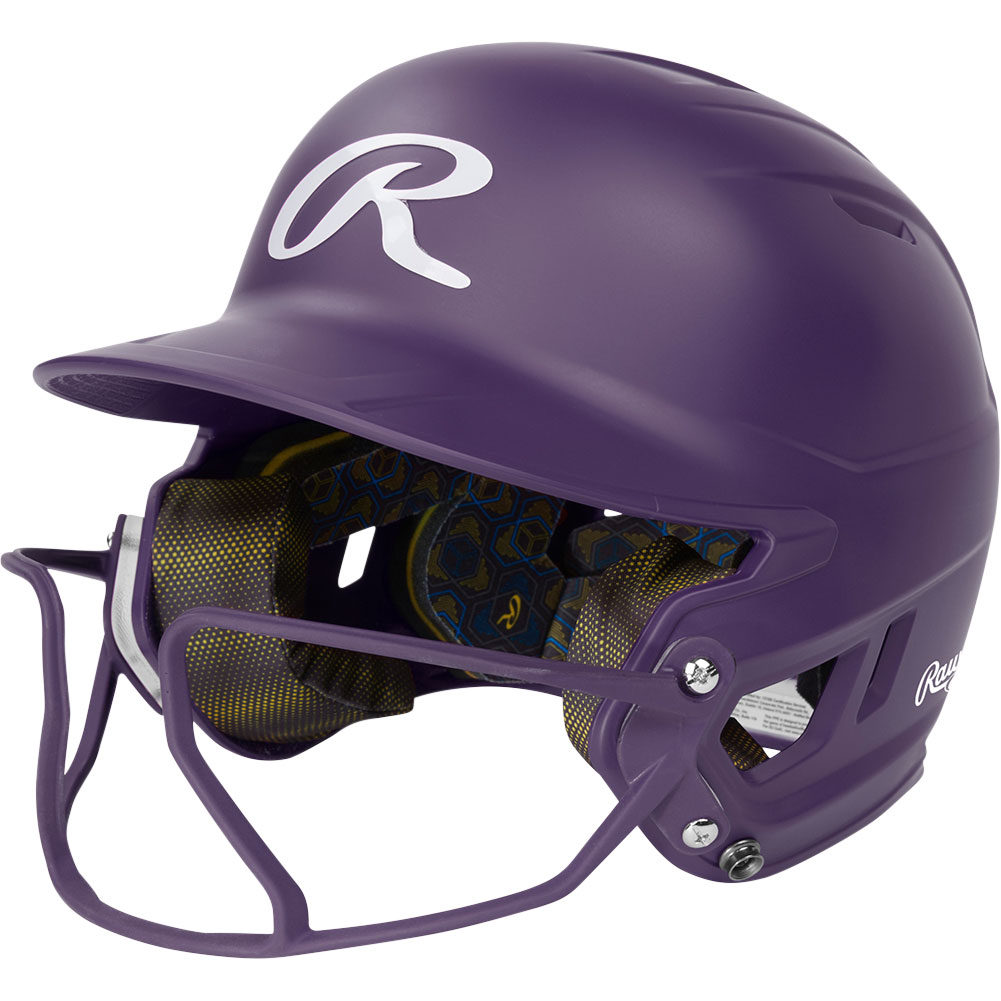 Rawlings Women's MACH Softball Batting Helmet w/ Hi-VIZ Facemask, SR, Purple
