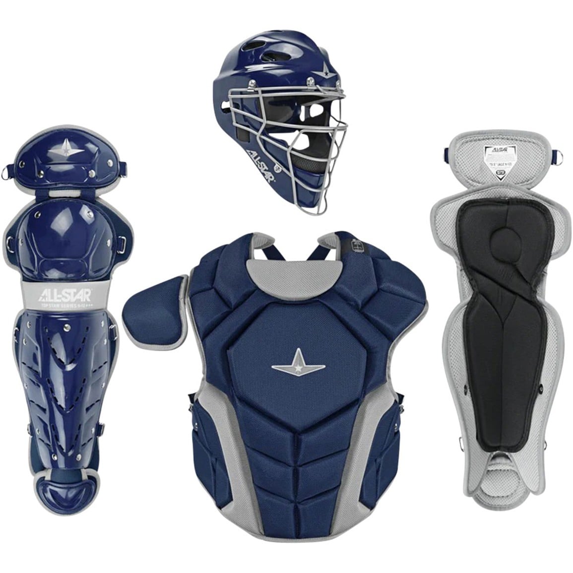 All-Star Top Star Intermediate Catcher's Set, Boys', Navy