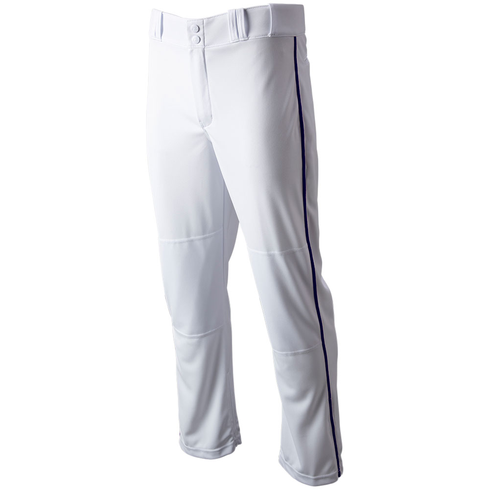 CHAMPRO Men's Triple Crown 2.0 Open Bottom Piped Baseball Pants, Medium, White/Royal