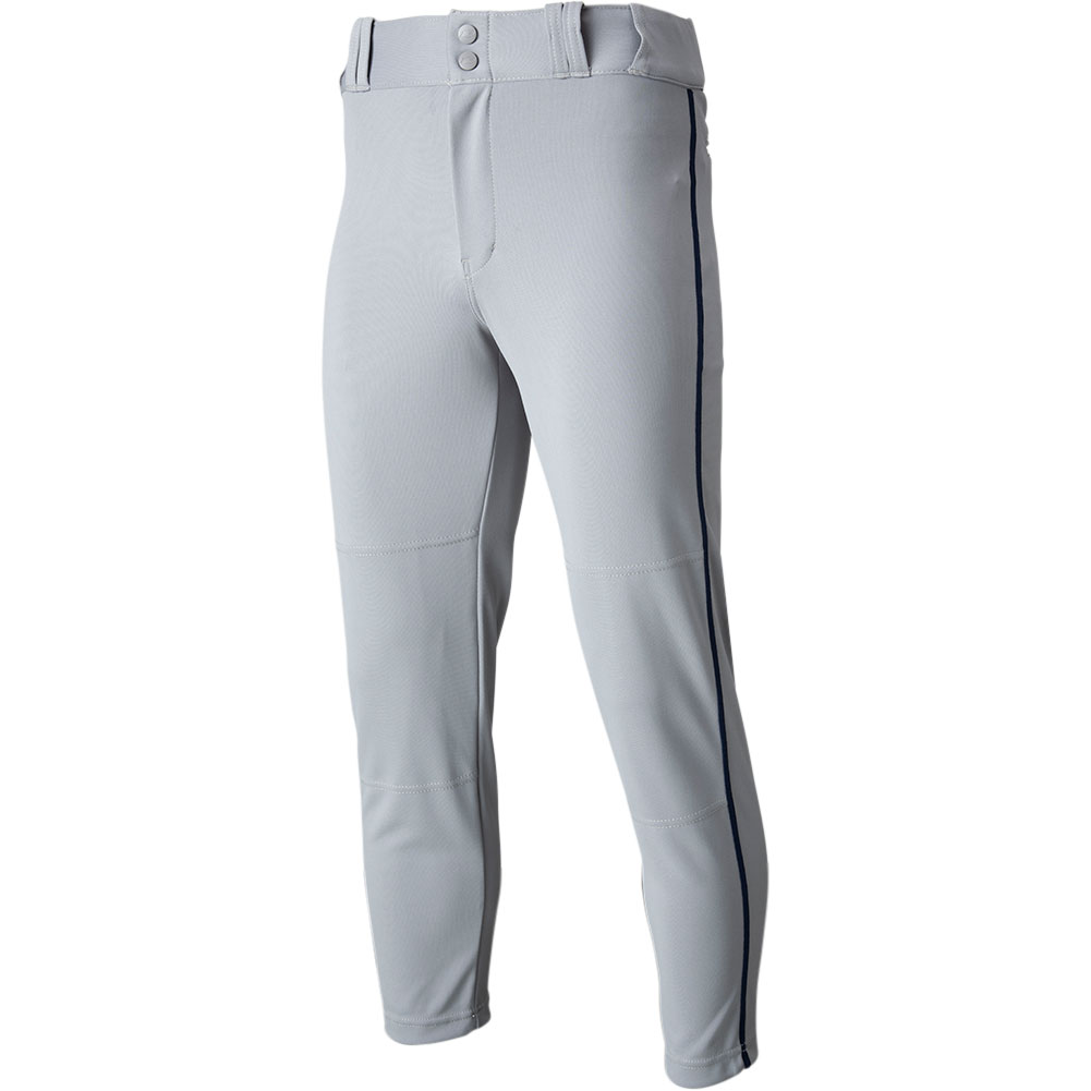 CHAMPRO Men's Triple Crown 2.0 Tapered Bottom Piped Baseball Pants, Medium, Grey/Navy