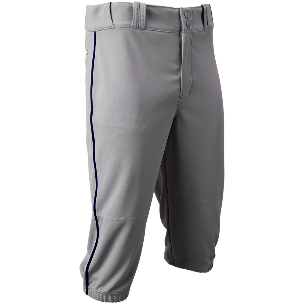 CHAMPRO Men's Triple Crown 2.0 Piped Baseball Knickers, XL, Grey/Navy