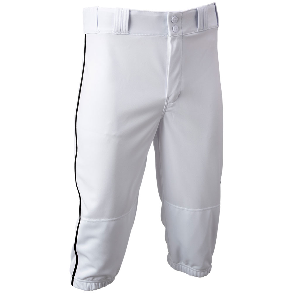 CHAMPRO Men's Triple Crown 2.0 Piped Baseball Knickers, Medium, White/Black
