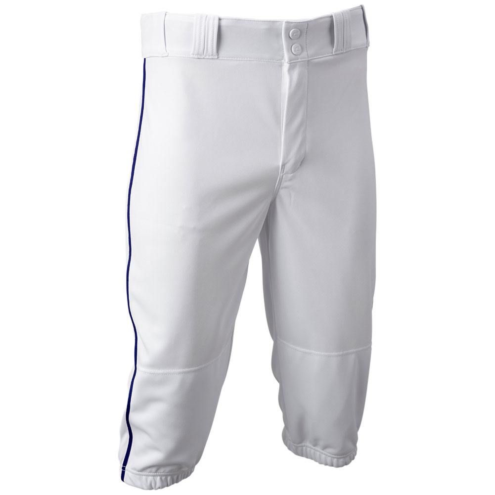 CHAMPRO Men's Triple Crown 2.0 Piped Baseball Knickers, Medium, White/Royal