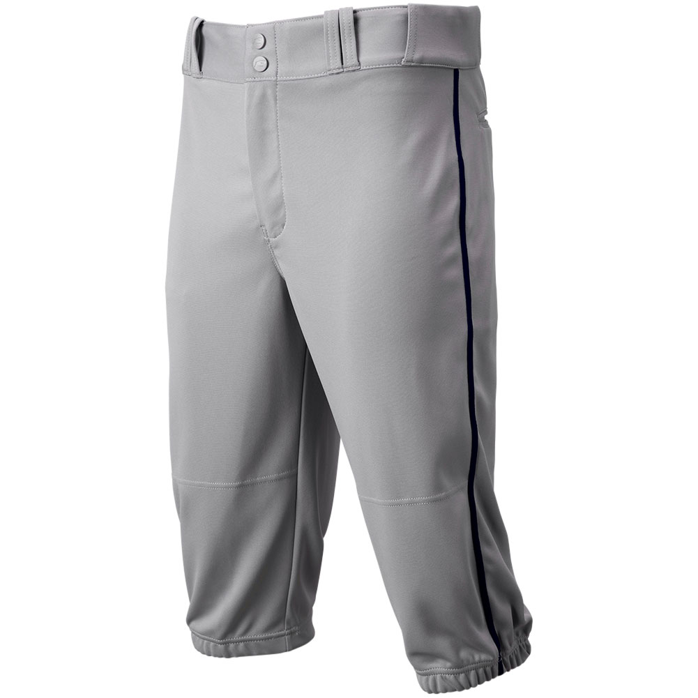 CHAMPRO Men's Triple Crown 2.0 Piped Baseball Knickers, Medium, Grey/Navy