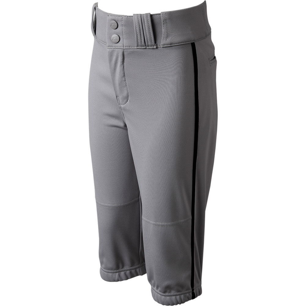 CHAMPRO Boys' Triple Crown 2.0 Piped Baseball Knickers, Medium, Grey/Black