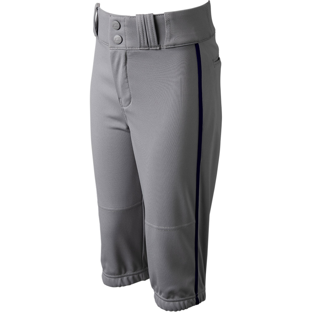 CHAMPRO Boys' Triple Crown 2.0 Piped Baseball Knickers, Medium, Grey/Navy